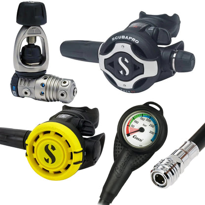 Scubapro Regulator Set- MK25 Evo Titanium | S620 X-Titanium | Octopus + Free Cressi SPG - Infinity DiveScubapro Regulator Set- MK25 Evo Titanium | S620 X-Titanium | Octopus + Free Cressi SPGScubapro