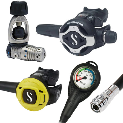 Scubapro Regulator Set- MK25 Evo Titanium | S620 X-Titanium | Octopus + Free Cressi SPG - Infinity DiveScubapro Regulator Set- MK25 Evo Titanium | S620 X-Titanium | Octopus + Free Cressi SPGScubapro