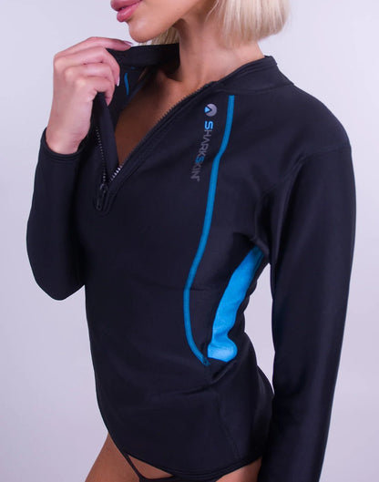 Sharkskin Chillproof Long Sleeve Chest Zip Top - Women - Infinity DiveSharkskin Chillproof Long Sleeve Chest Zip Top - WomenSharkskin