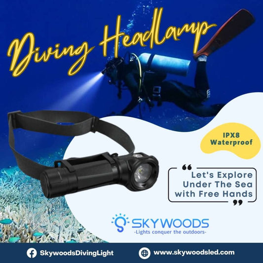 Skywoods D6HL Dive Head Lamp - 1400 Lumens - Infinity DiveSkywoods D6HL Dive Head Lamp - 1400 LumensSkywoods