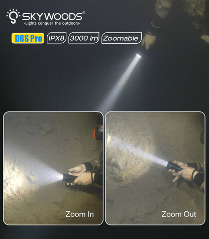 Skywoods D6S Pro USB Charge Dive Torch - 3000 Lumens - Infinity DiveSkywoods D6S Pro USB Charge Dive Torch - 3000 LumensSkywoods