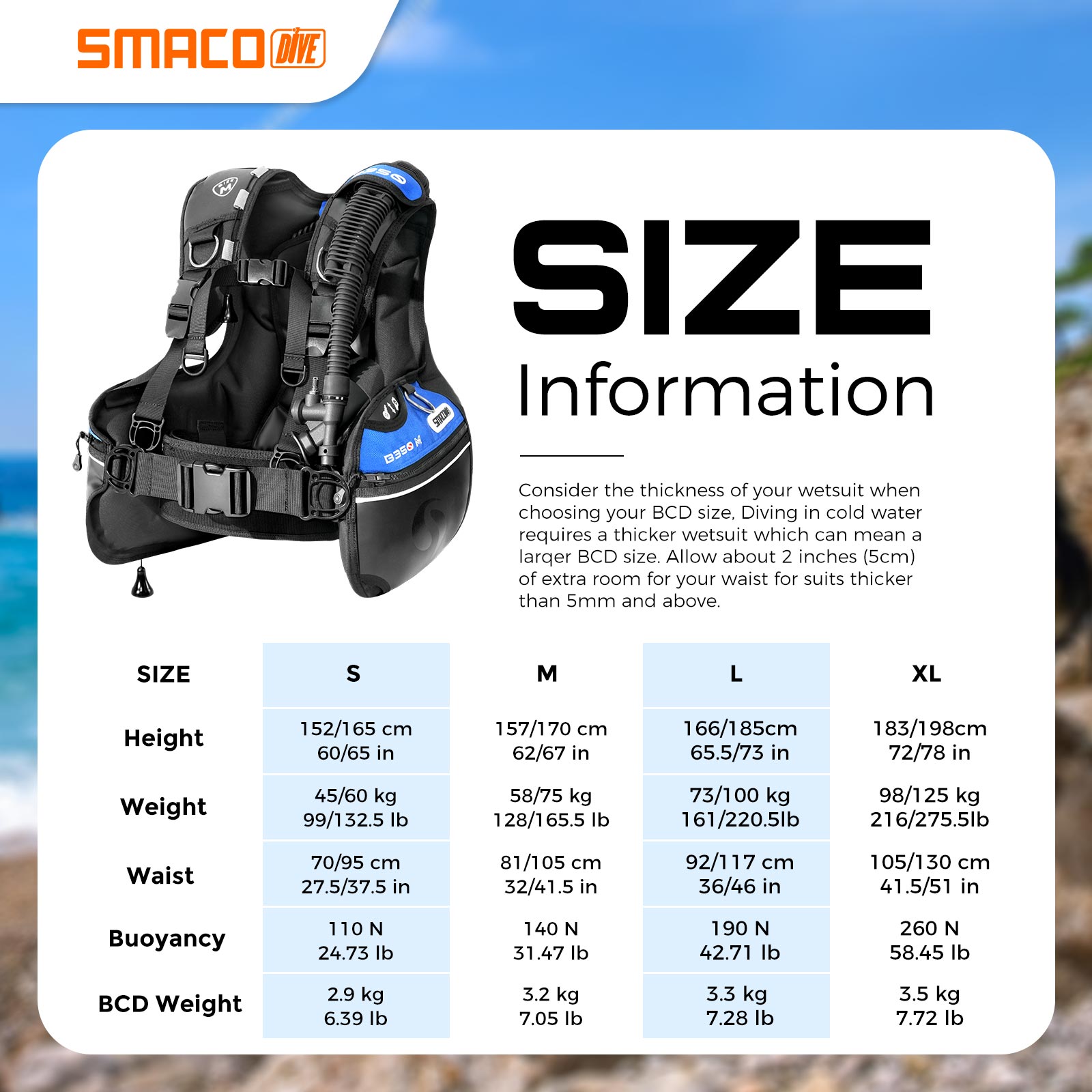 Smaco Buoyancy Control Device BCD - Infinity DiveSmaco Buoyancy Control Device BCDSmaco