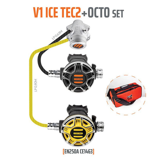 Tecline Regulator V1 Ice Tec2 with Octopus - Infinity DiveTecline Regulator V1 Ice Tec2 with OctopusTecline