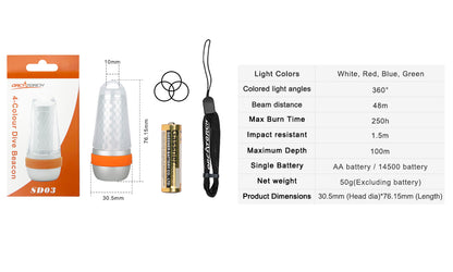 Orcatorch SD03 Underwater Dive Beacon Light