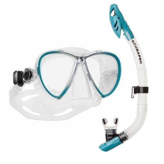 Scubapro Synergy Mask W Spectra Dry Snorkel Set  Clear/ Turquoise