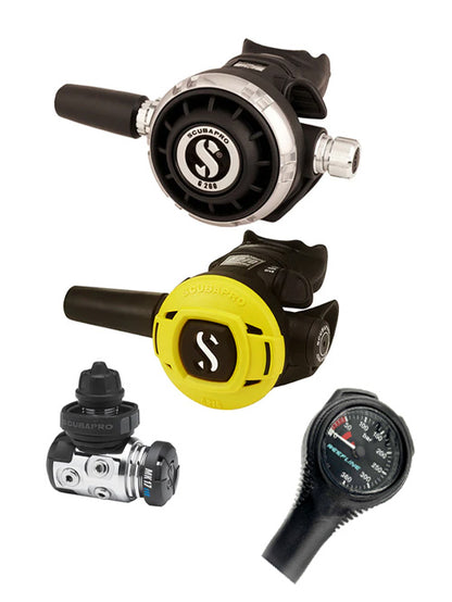 Scubapro 调节器套装：MK17 Evo（Din 或 Yoke）+ G260 + Octopus + 免费意大利制造的 Reefline SPG