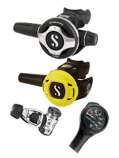 Scubapro 调节器套装：MK17 Evo（Din 或 Yoke）+ S600 + Octopus + 免费意大利制造的 Reefline SPG