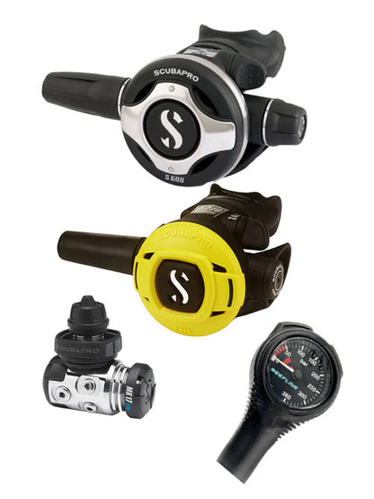 Scubapro 调节器套装：MK17 Evo（Din 或 Yoke）+ S600 + Octopus + 免费意大利制造的 Reefline SPG