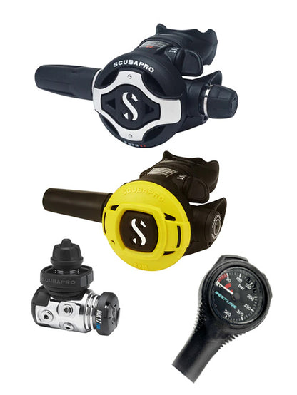 Scubapro 调节器套装：MK17 Evo（Din 或 Yoke）+ S620 Ti + Octopus + 免费意大利制造 Reefline SPG