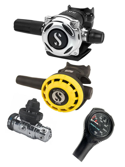 Scubapro 调节器套装：MK19 Evo（Din 或 Yoke）+ A700 + Octopus + 免费意大利制造的 Reefline SPG