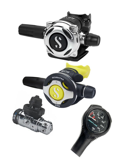 Scubapro 调节器套装：MK19 Evo（Din 或 Yoke）+ A700 + Octopus + 免费意大利制造的 Reefline SPG
