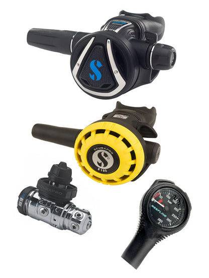 Scubapro 调节器套装：MK19 Evo（Din 或 Yoke）+ C370 + R 系列 Octopus + 免费意大利制造 Reefline SPG