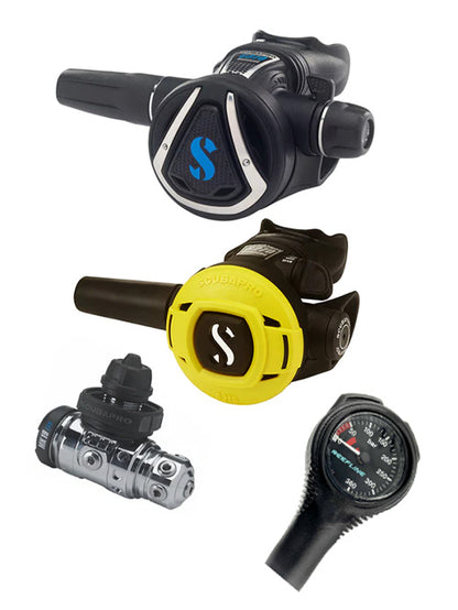 Scubapro 调节器套装：MK19 Evo（Din 或 Yoke）+ C370 + R 系列 Octopus + 免费意大利制造 Reefline SPG