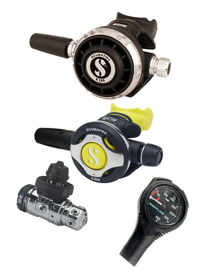 Scubapro Regulator Set: MK19 Evo (Din or Yoke) + G260 + Octopus + Free SPG