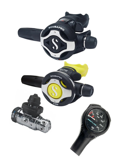 Scubapro Regulator Set: MK19 Evo (Din or Yoke) + S620 Ti + Octopus + Free Italian-made Reefline SPG