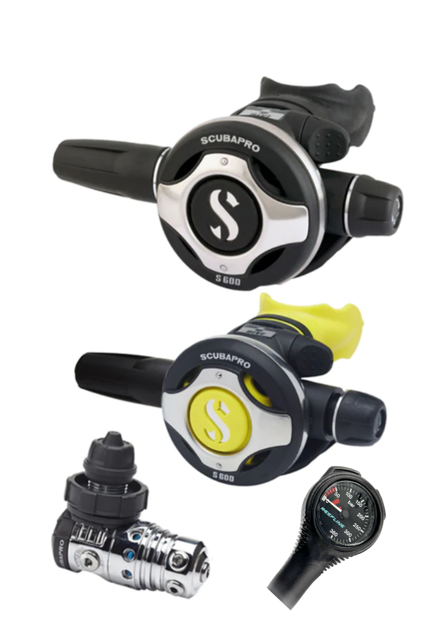 Scubapro 调节器套装：MK25 Evo（Din 或 Yoke）+ S600 + Octopus + 免费 Reefline Spg 