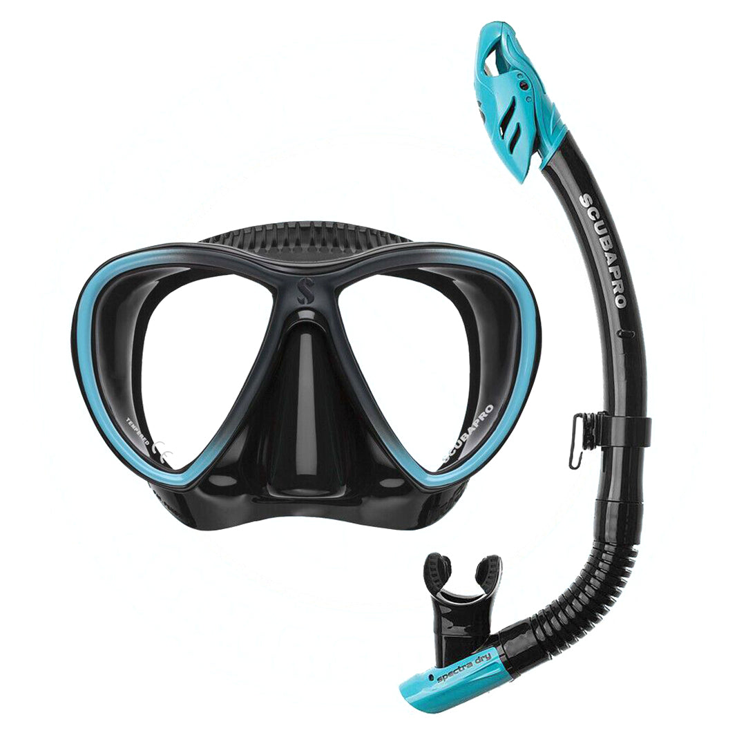 Scubapro Synergy Twin W Spectra Dry Snorkel Set Black / Turquoise