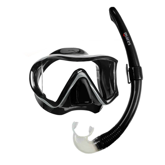 Mares i3 面罩帶可折疊呼吸管套裝（黑色）