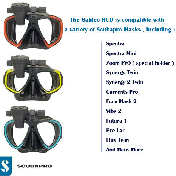 Scubapro Galileo HUD 带发射器的面罩式潜水电脑