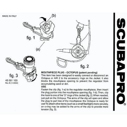 Scubapro Octopus Retainer Clip With Regulator Mouthpiece Set  ( Silicone )