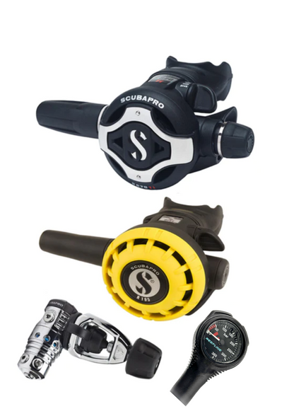 Scubapro 调节器套装：MK25 Evo（Din 或 Yoke）+ S620Ti + Octopus + 免费意大利制造 Reefline SPG
