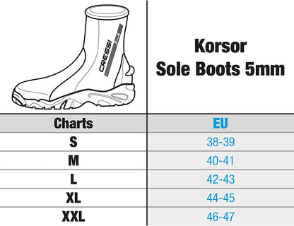 Cressi Korsor Rigid Sole Neoprene Dive Boots - 5mm