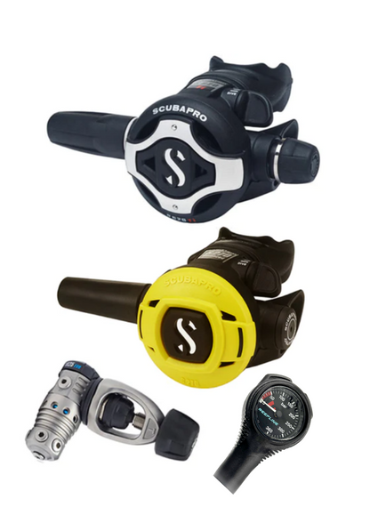 Scubapro 调节器套装：MK25 Evo 钛合金（Din 或 Yoke）+ S620 X-钛合金 + 章鱼 + 免费意大利制造的 Reefline SPG