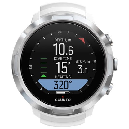Suunto D5 潜水电脑，配有可选的 Tank Pod 和 AMX Teknology Protector