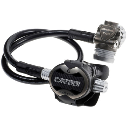 Main product image displaying the complete T10 SC Cromo Master regulator system
