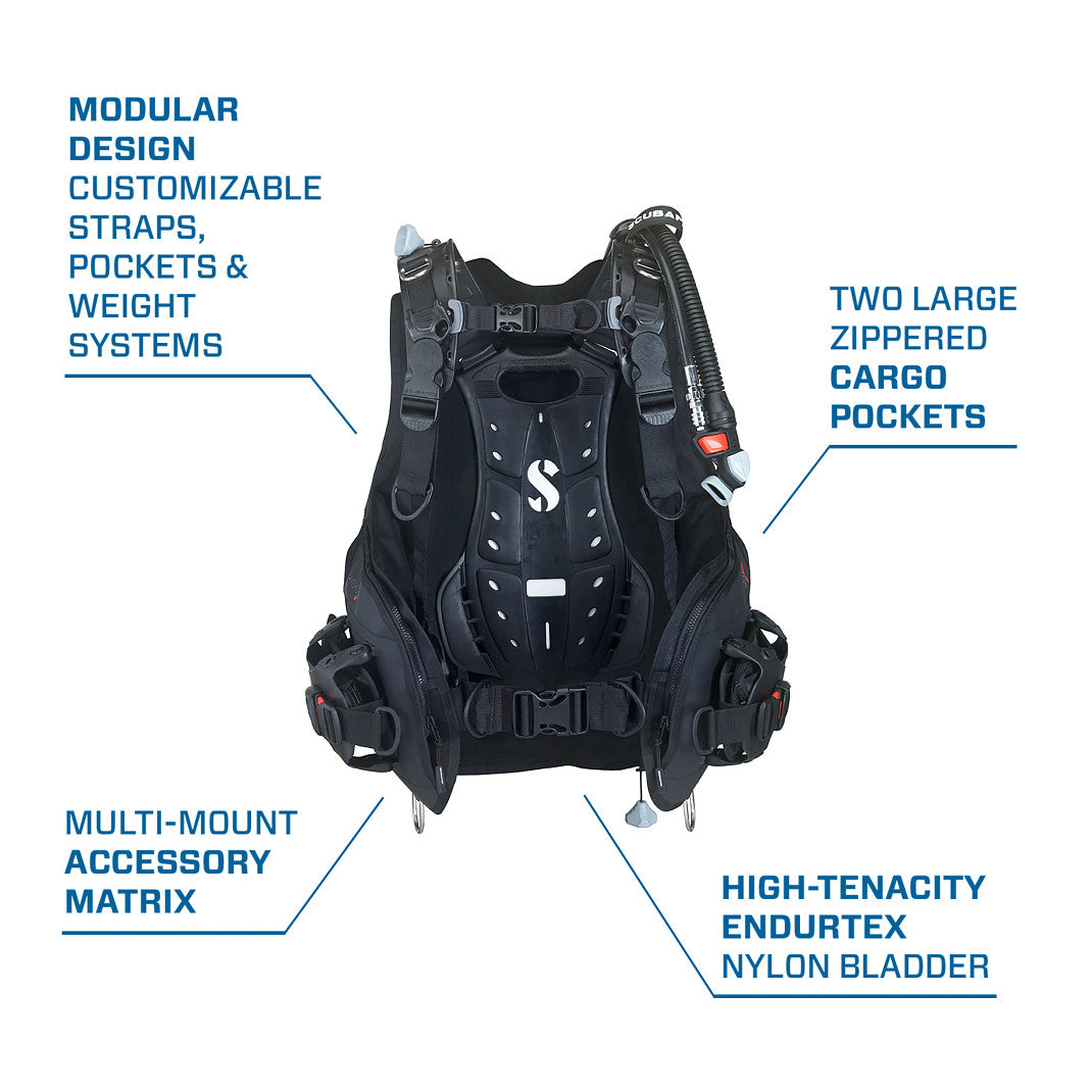 Technical illustration highlighting modular design and key features

