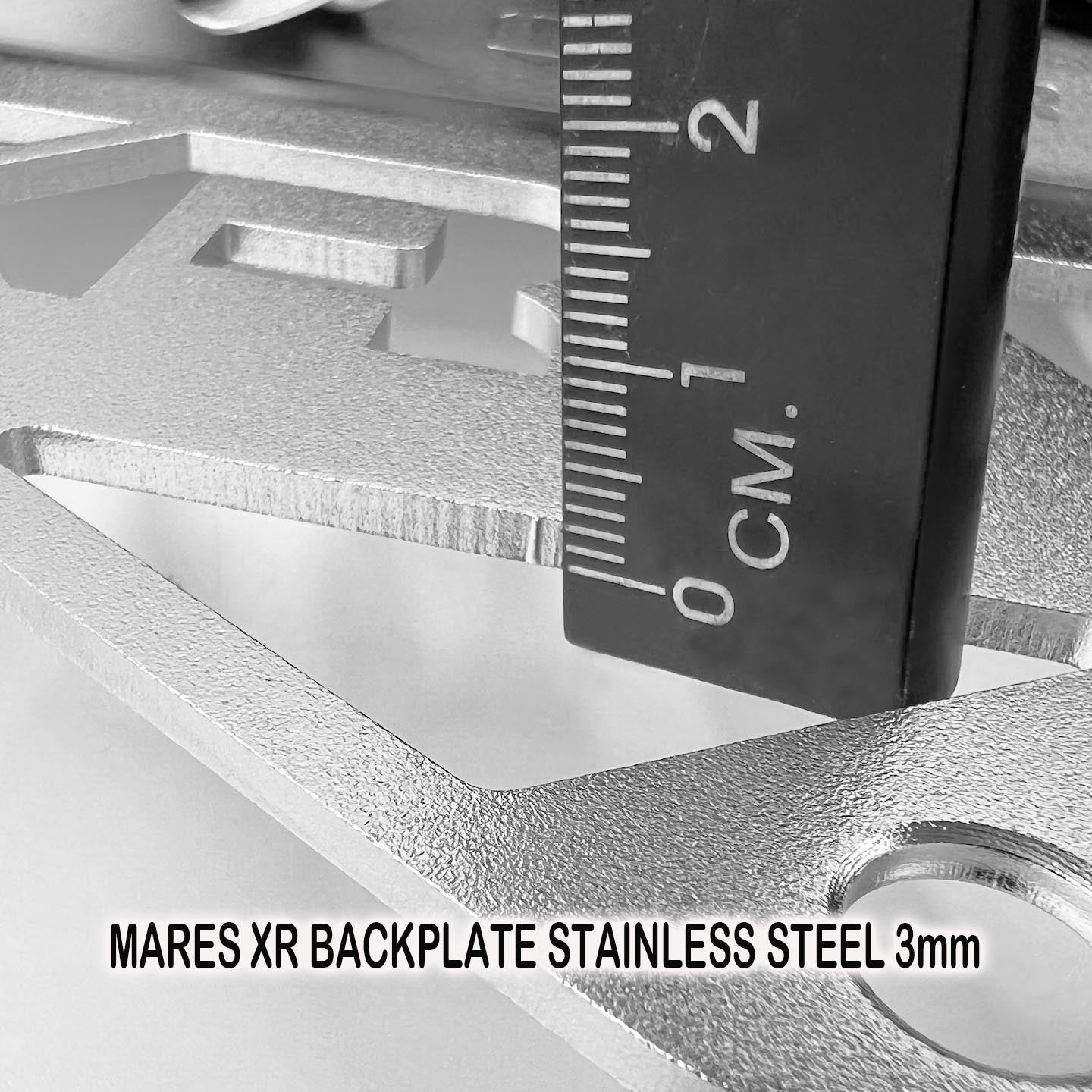 Mares XR Line Backplate Stainless Steel 6mm or 3mm - Clearance
