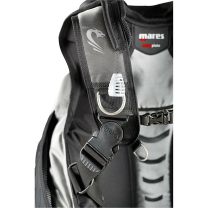 Highlights the cushioned back support and comfort padding system

