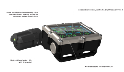 Shearwater Petrel 3 Dive Computer with Optional Swift Transmitter