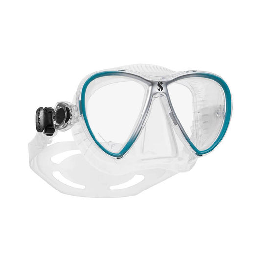 Scubapro Synergy 双镜片潜水面罩 透明/绿松石色