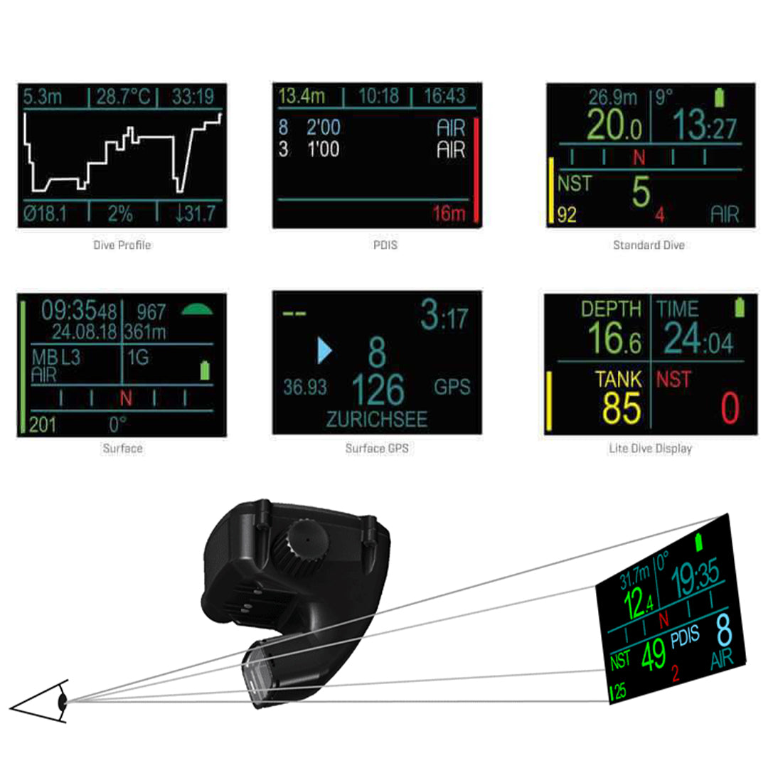 Scubapro Galileo HUD 带发射器的面罩式潜水电脑