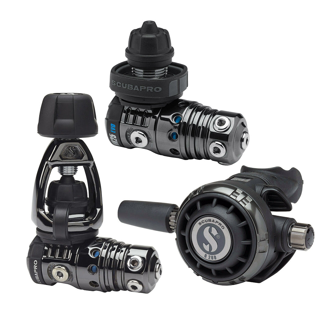 Scubapro MK25 Evo / G260 Black Tech Carbon Dive Regulator System