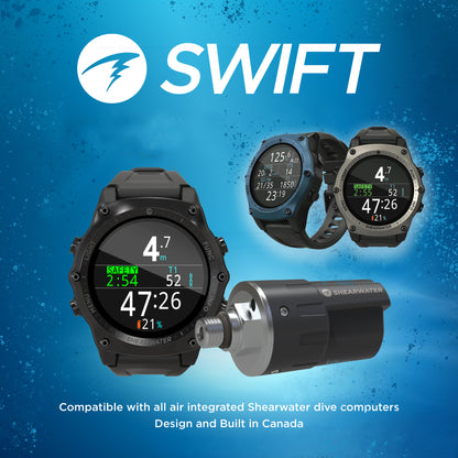 Shearwater Teric 潜水电脑，配有可选的 Swift 智能发射器
