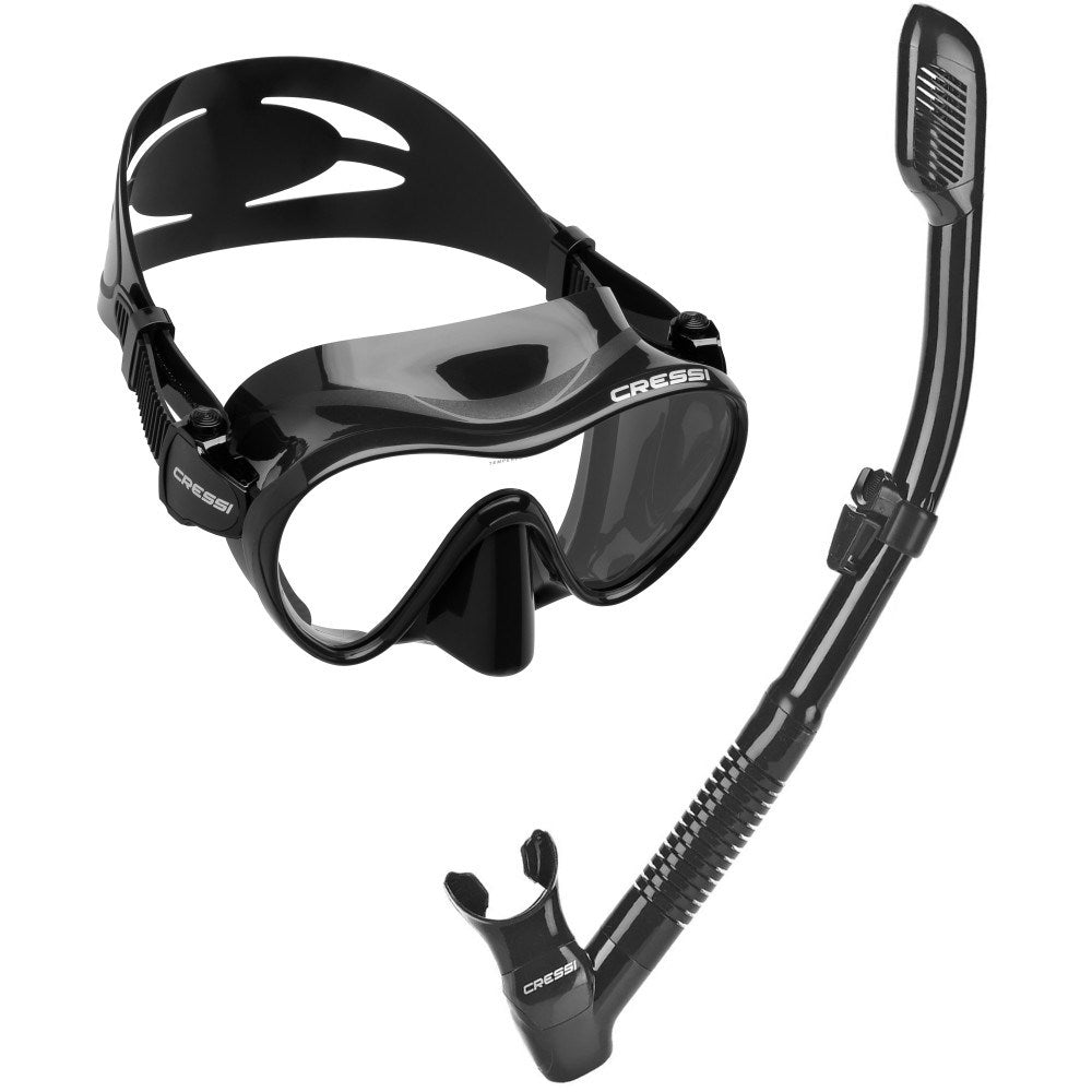 Cressi Frameless Mask + Supernova Dry Snorkel Set (F1 + Dry MS Set