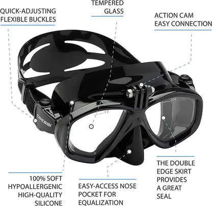 Cressi Action Dive Mask with Action Cam or GoPro Mount - Infinity DiveCressi Action Dive Mask with Action Cam or GoPro MountCressi