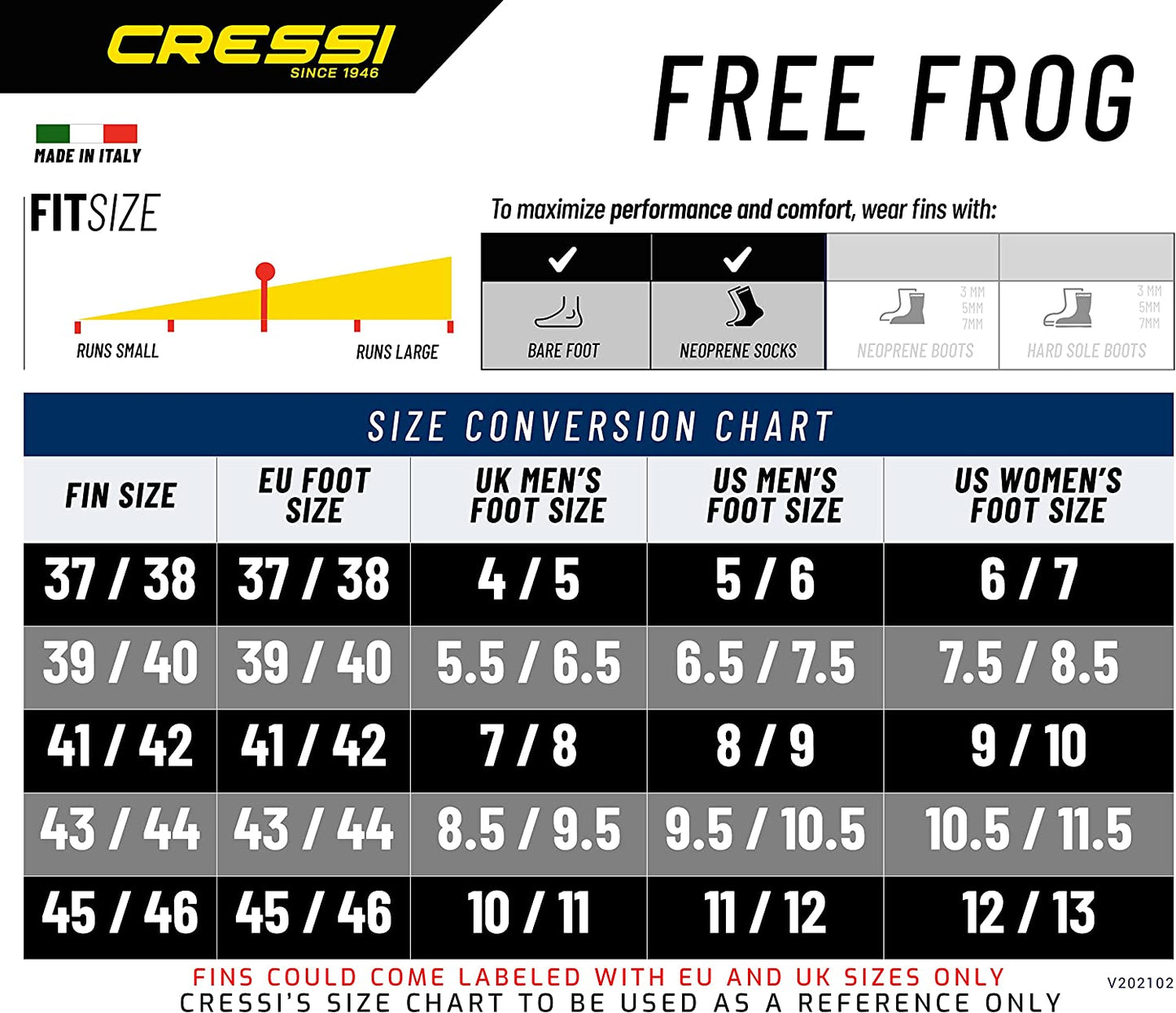 Cressi Free Frog Fins - Infinity DiveCressi Free Frog FinsCressi