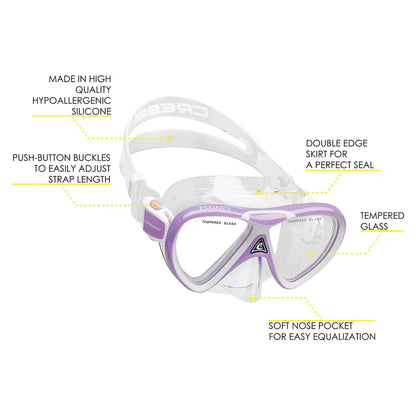 Cressi Pegaso Dive Mask & Iguana Dry Snorkel Junior Set - Infinity DiveCressi Pegaso Dive Mask & Iguana Dry Snorkel Junior SetCressi