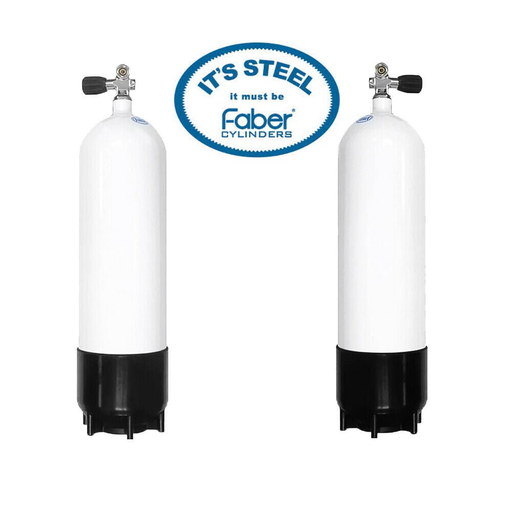 Faber Twin Steel Dive Tanks – Complete Set - Infinity DiveFaber Twin Steel Dive Tanks – Complete SetFaber
