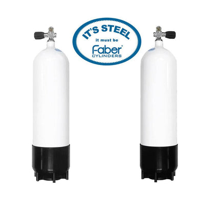 Faber Twin Steel Dive Tanks – Complete Set - Infinity DiveFaber Twin Steel Dive Tanks – Complete SetFaber