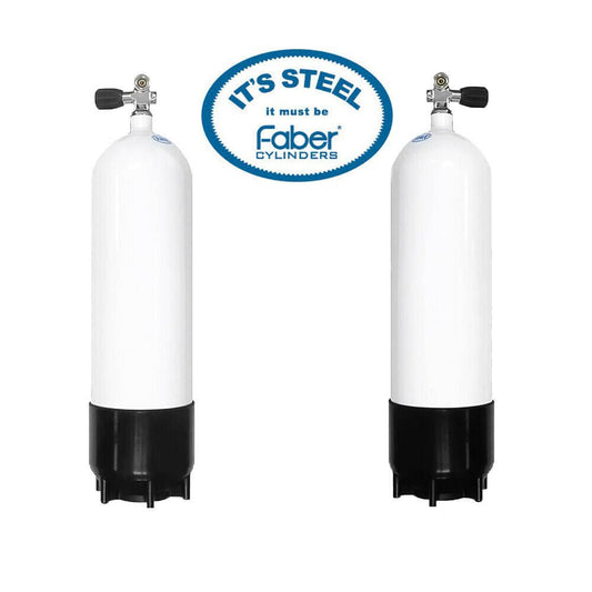 Faber Twin Steel Dive Tanks – Complete Set - Infinity DiveFaber Twin Steel Dive Tanks – Complete SetFaber
