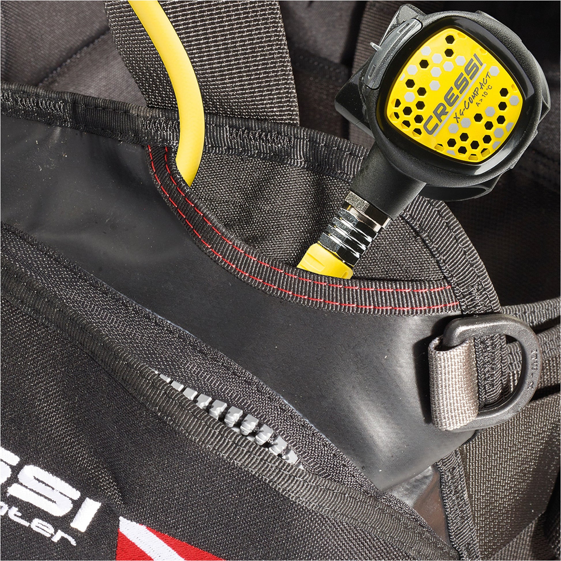 Back view of Cressi Solid BCD backplate system
