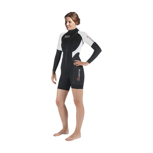Mares 2nd Skin Shorty She Dives Wetsuit 1.5mm with Hood Black & White - Women - Infinity DiveMares 2nd Skin Shorty She Dives Wetsuit 1.5mm with Hood Black & White - WomenMares
