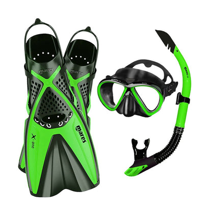 Mares X-one Bonito Mask Snorkel Fins Set Green - Infinity DiveMares X-one Bonito Mask Snorkel Fins Set GreenMares