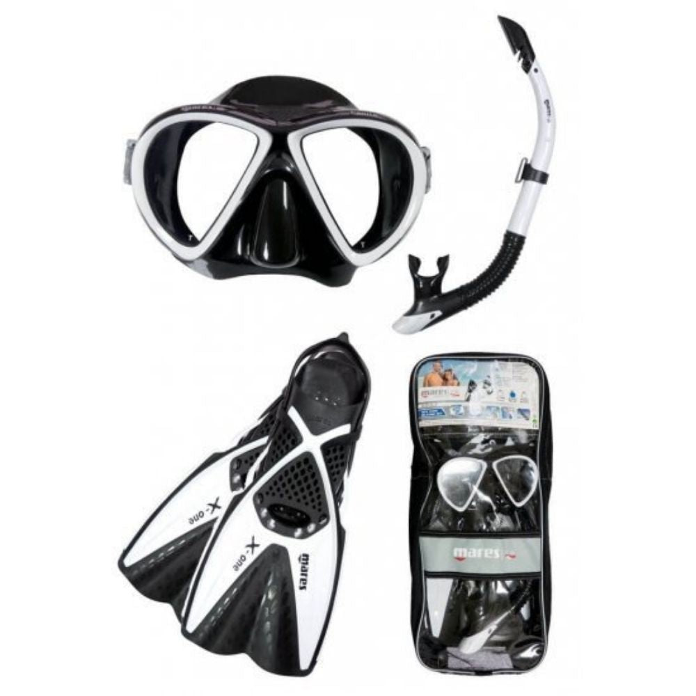 Mares X-one Bonito Mask Snorkel Fins Set White - Infinity DiveMares X-one Bonito Mask Snorkel Fins Set WhiteMares