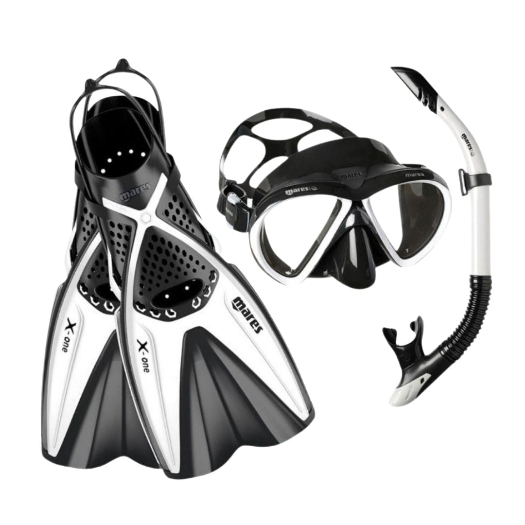 Mares X-one Bonito Mask Snorkel Fins Set White - Infinity DiveMares X-one Bonito Mask Snorkel Fins Set WhiteMares