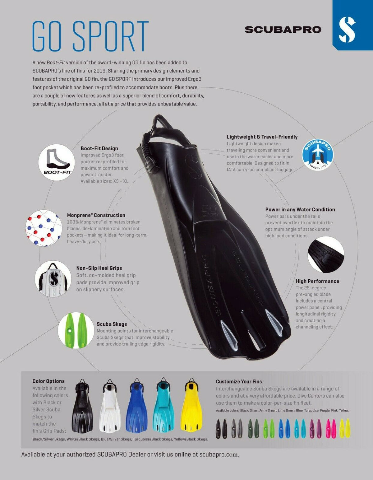 Scubapro Go Sport Fins's Color Skeg - Infinity DiveScubapro Go Sport Fins's Color SkegScubapro